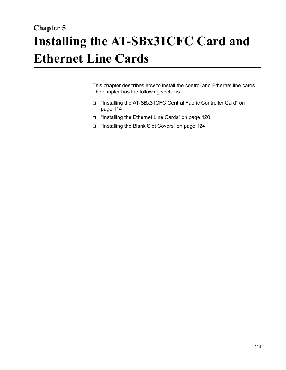 Chapter 5, Chapter | Allied Telesis SwitchBlade x3112 User Manual | Page 113 / 222