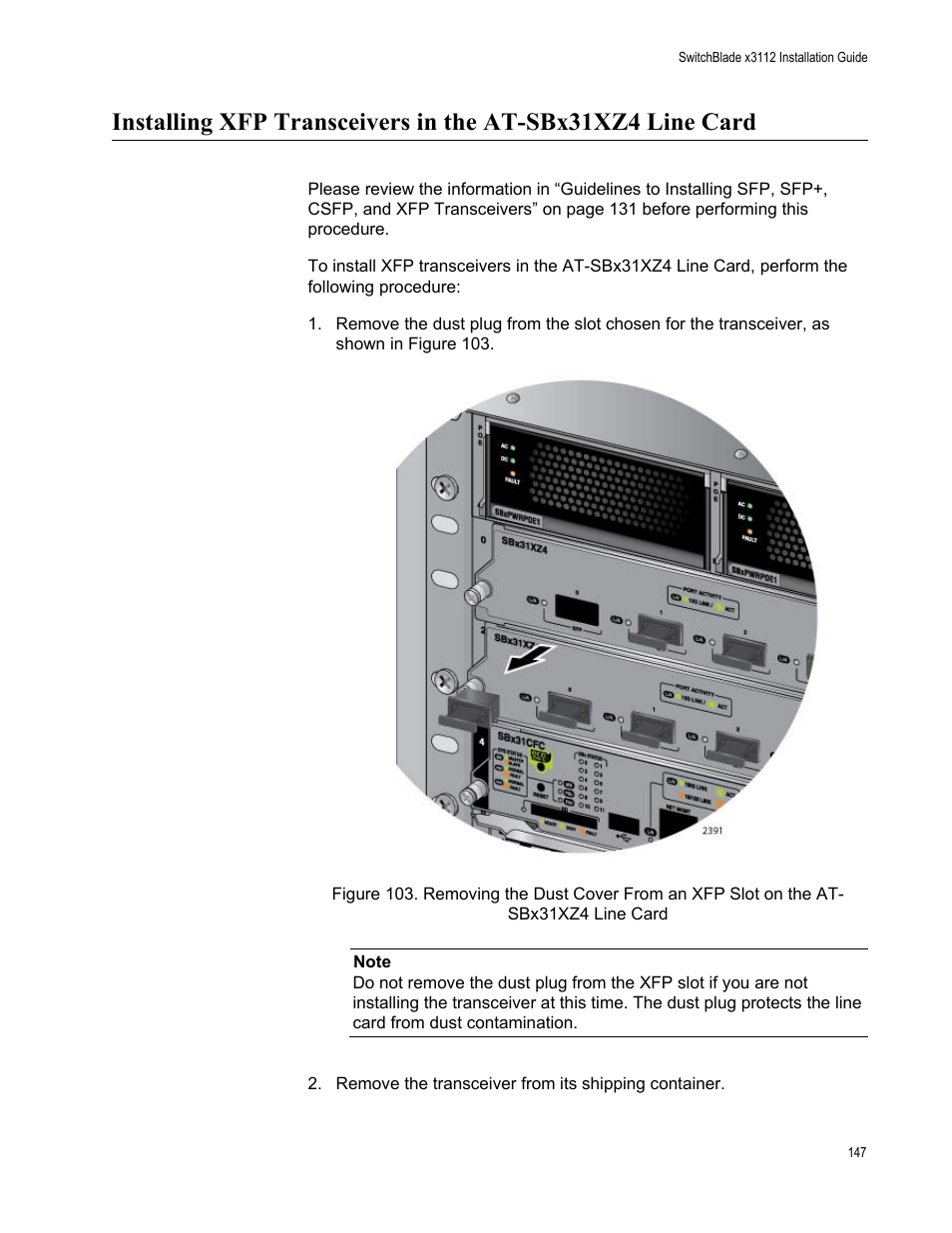 Allied Telesis SwitchBlade x3112 User Manual | Page 147 / 222