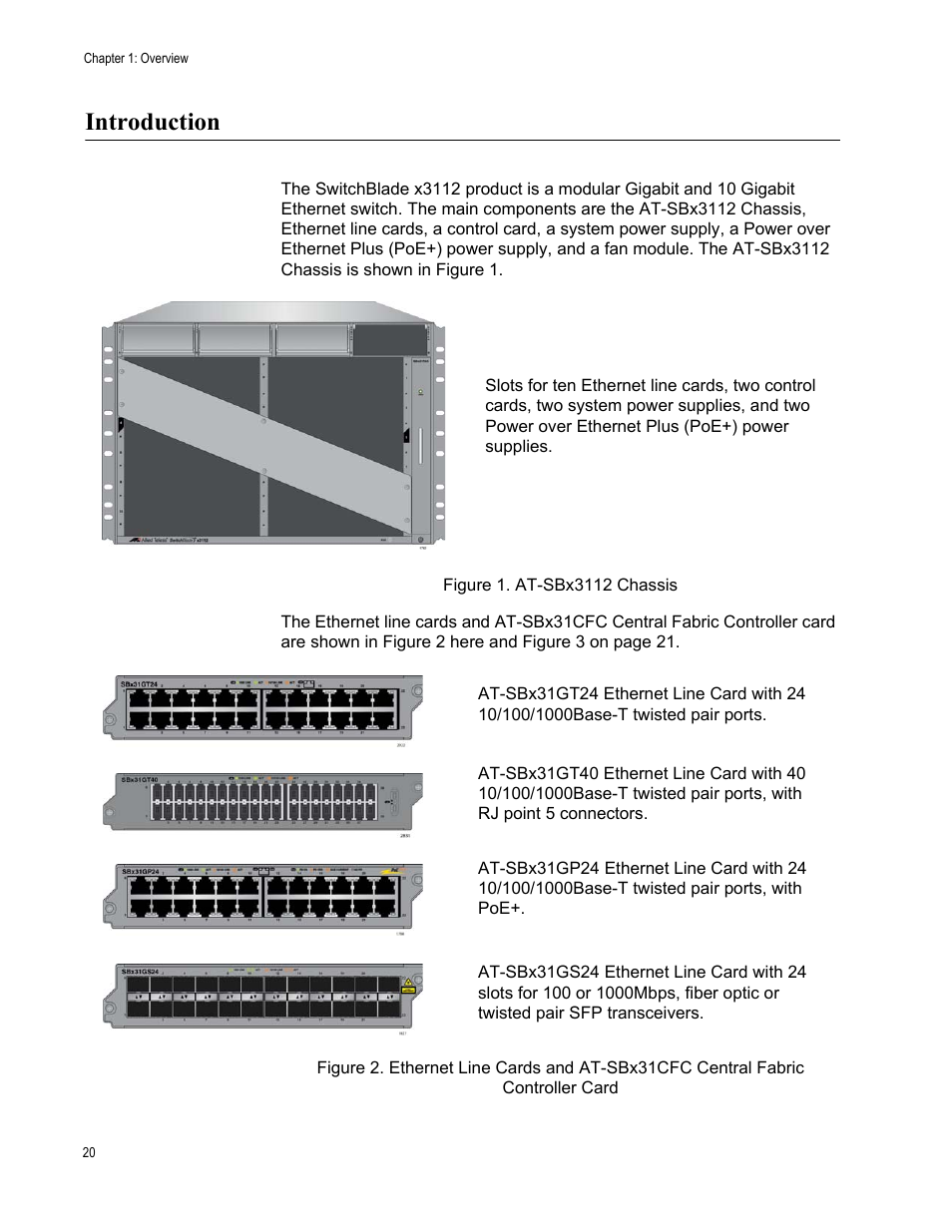 Introduction | Allied Telesis SwitchBlade x3112 User Manual | Page 20 / 222