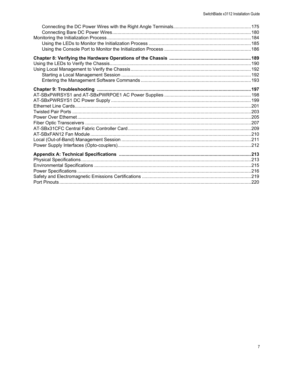 Allied Telesis SwitchBlade x3112 User Manual | Page 7 / 222