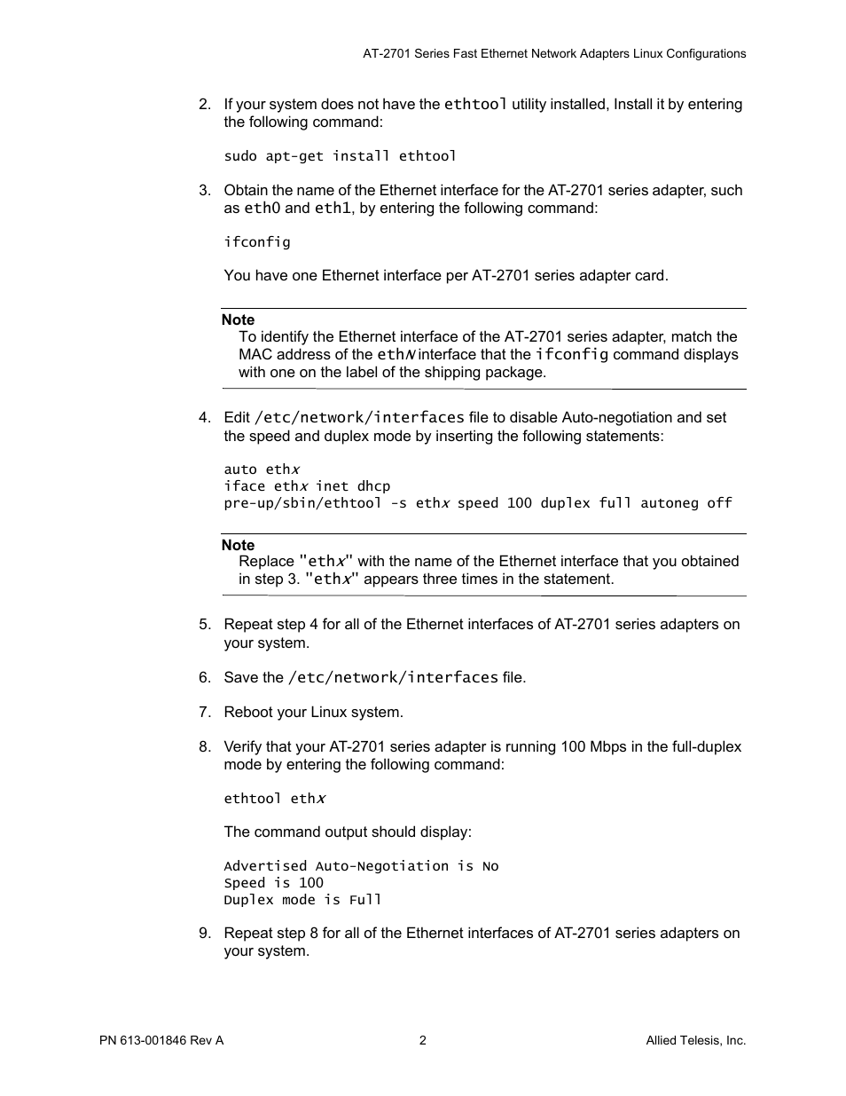 Allied Telesis AT-2701 Series User Manual | Page 2 / 4