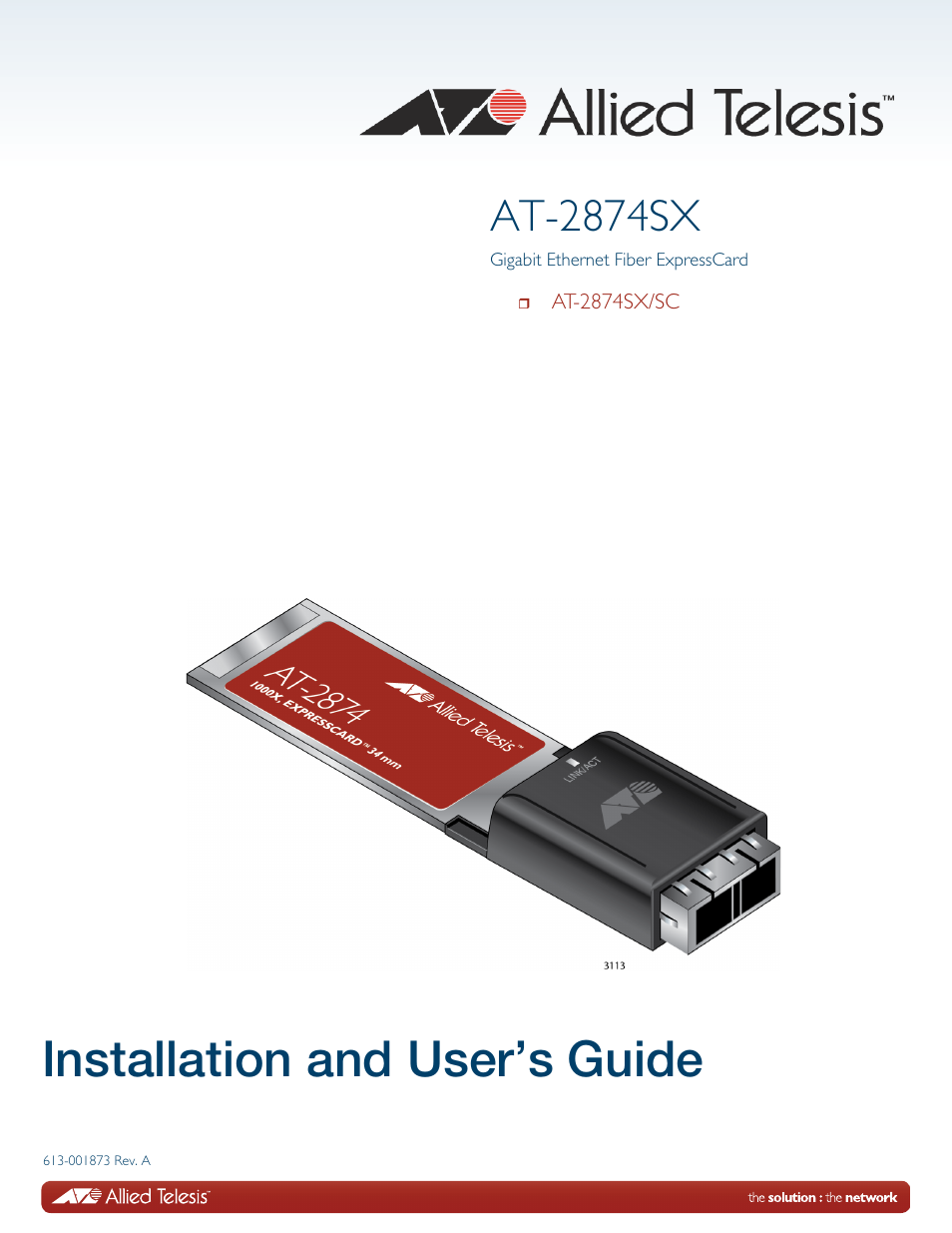 Allied Telesis AT-2874SX User Manual | 84 pages