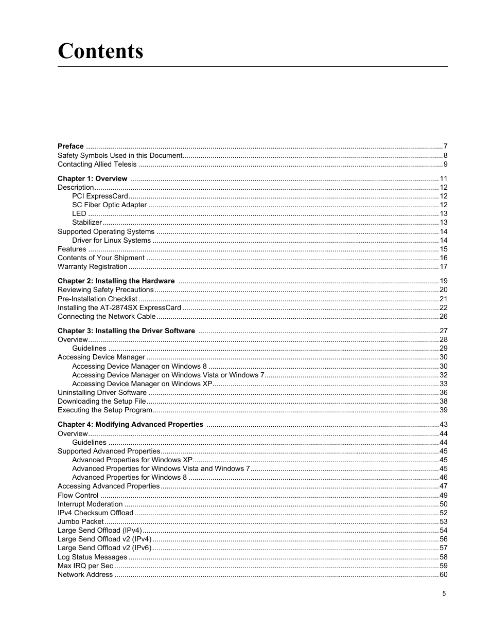 Allied Telesis AT-2874SX User Manual | Page 5 / 84