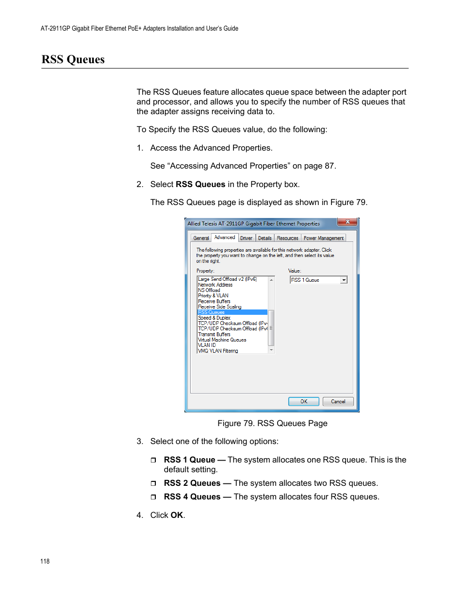 Rss queues | Allied Telesis AT-2911GP Network Adapters User Manual | Page 118 / 152