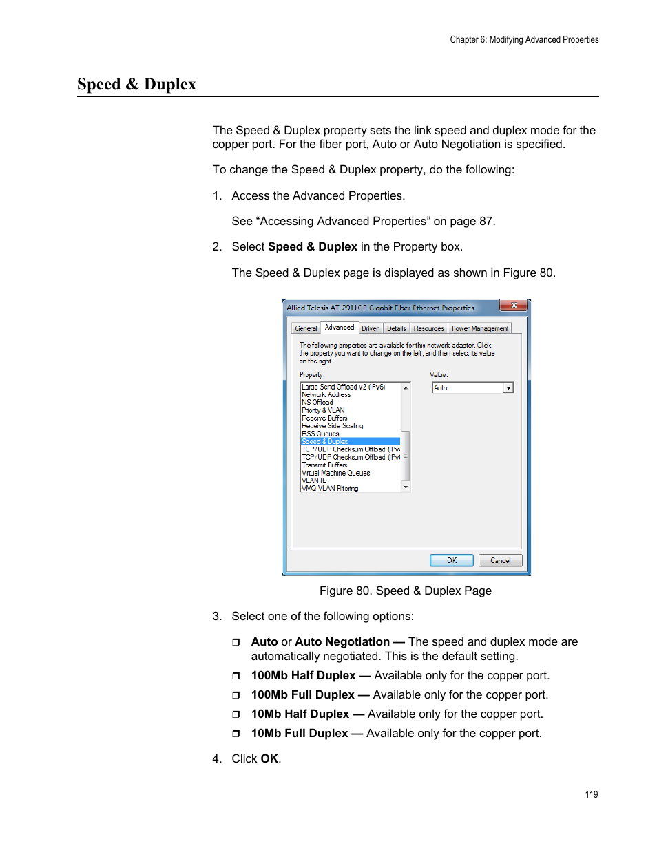 Speed & duplex | Allied Telesis AT-2911GP Network Adapters User Manual | Page 119 / 152