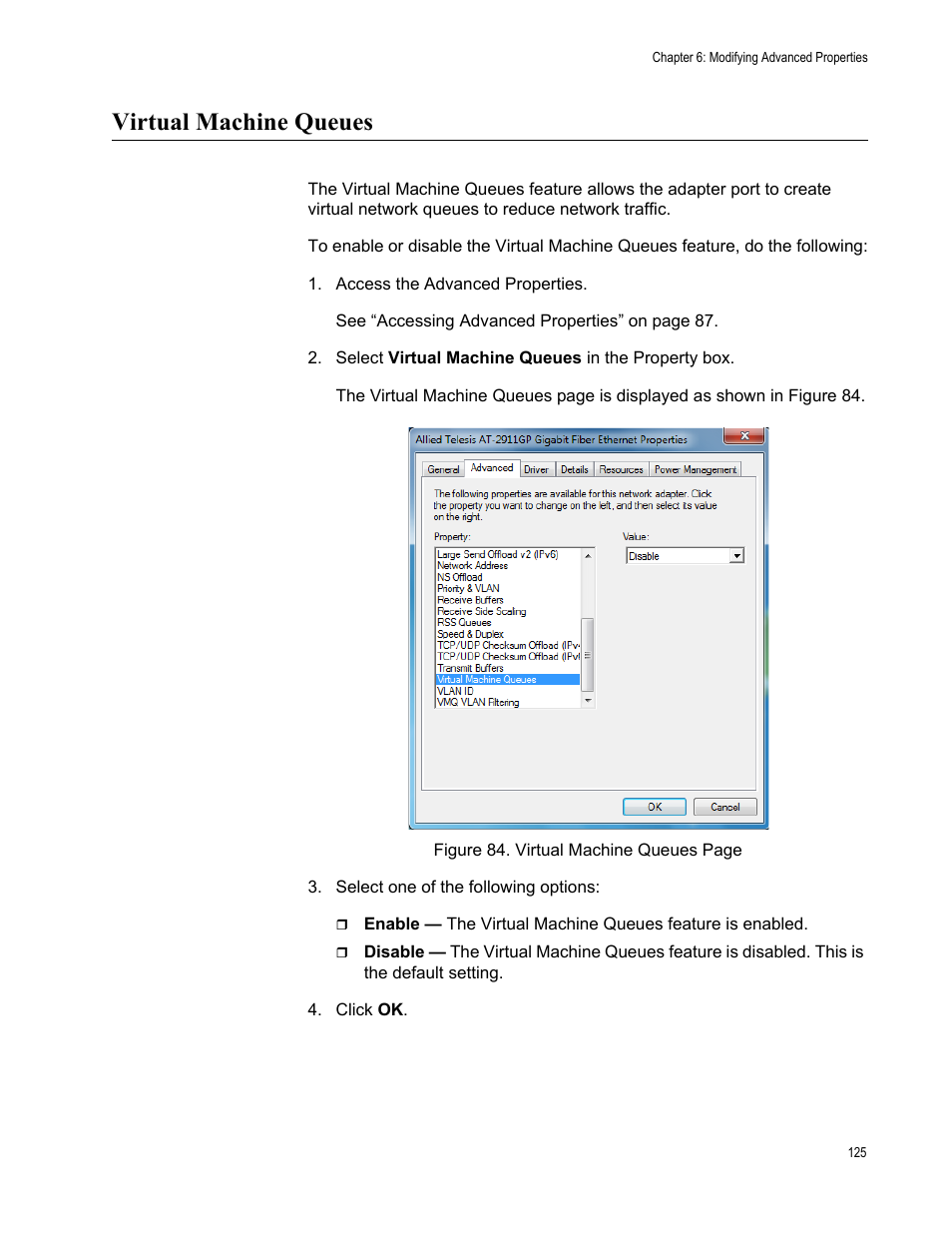 Virtual machine queues | Allied Telesis AT-2911GP Network Adapters User Manual | Page 125 / 152