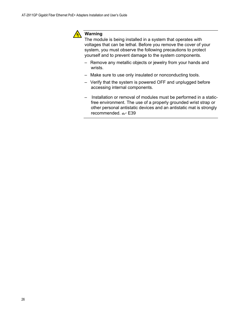 Allied Telesis AT-2911GP Network Adapters User Manual | Page 26 / 152