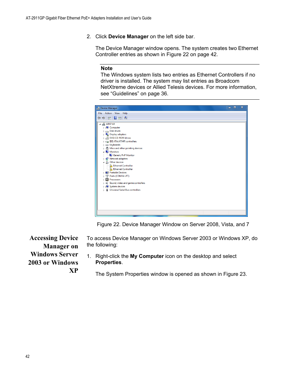 Allied Telesis AT-2911GP Network Adapters User Manual | Page 42 / 152