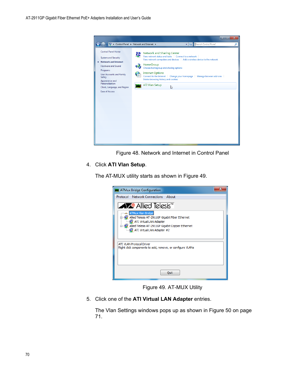 Allied Telesis AT-2911GP Network Adapters User Manual | Page 70 / 152