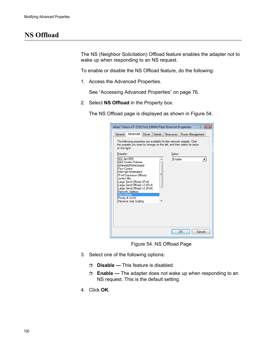 Ns offload | Allied Telesis AT-2711 Series Adapters User Manual | Page 100 / 136