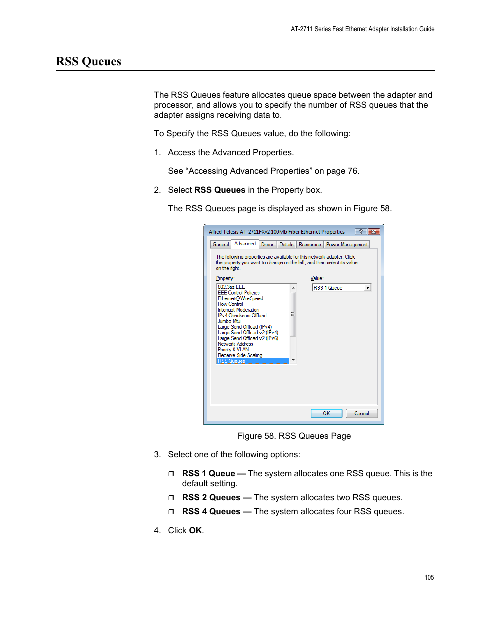 Rss queues | Allied Telesis AT-2711 Series Adapters User Manual | Page 105 / 136