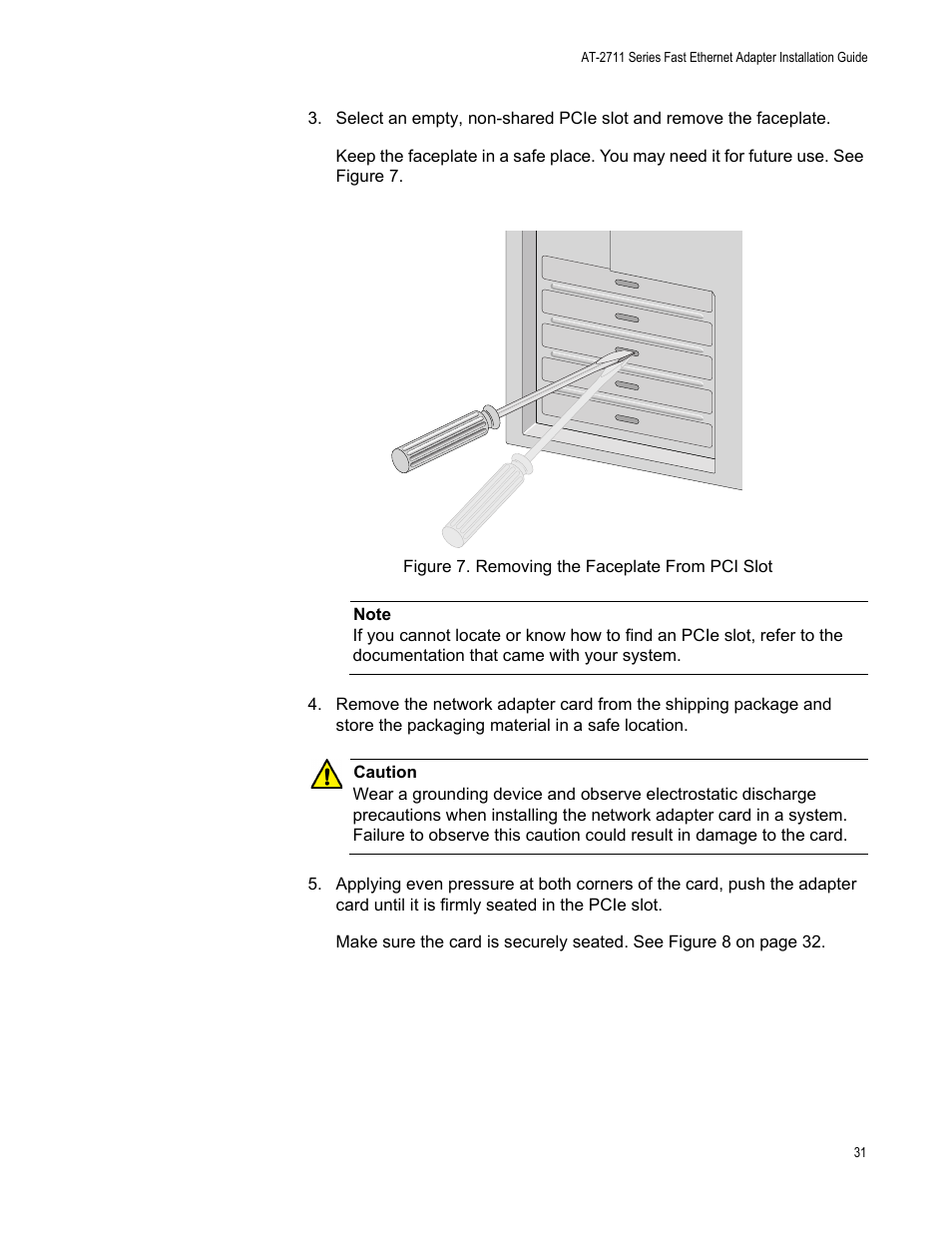 Allied Telesis AT-2711 Series Adapters User Manual | Page 31 / 136