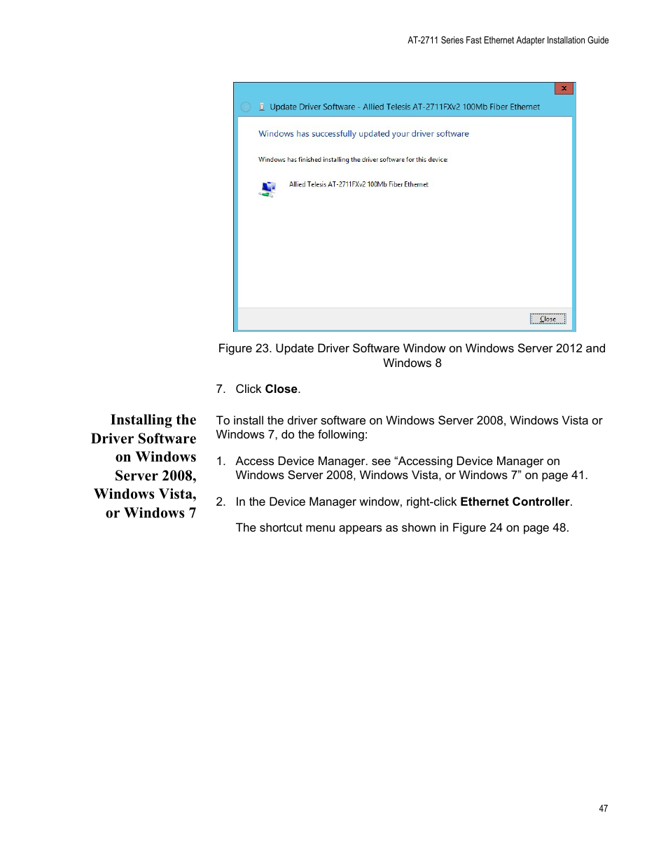 Allied Telesis AT-2711 Series Adapters User Manual | Page 47 / 136