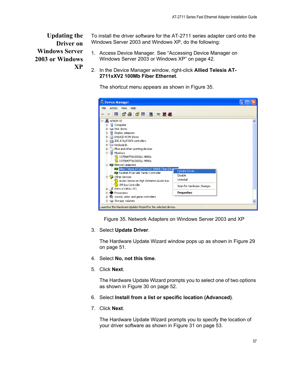 Allied Telesis AT-2711 Series Adapters User Manual | Page 57 / 136