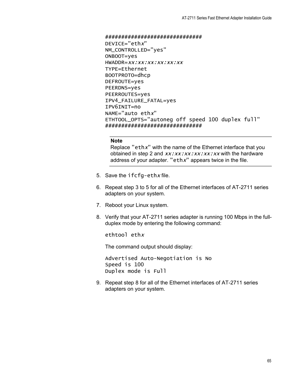 Allied Telesis AT-2711 Series Adapters User Manual | Page 65 / 136