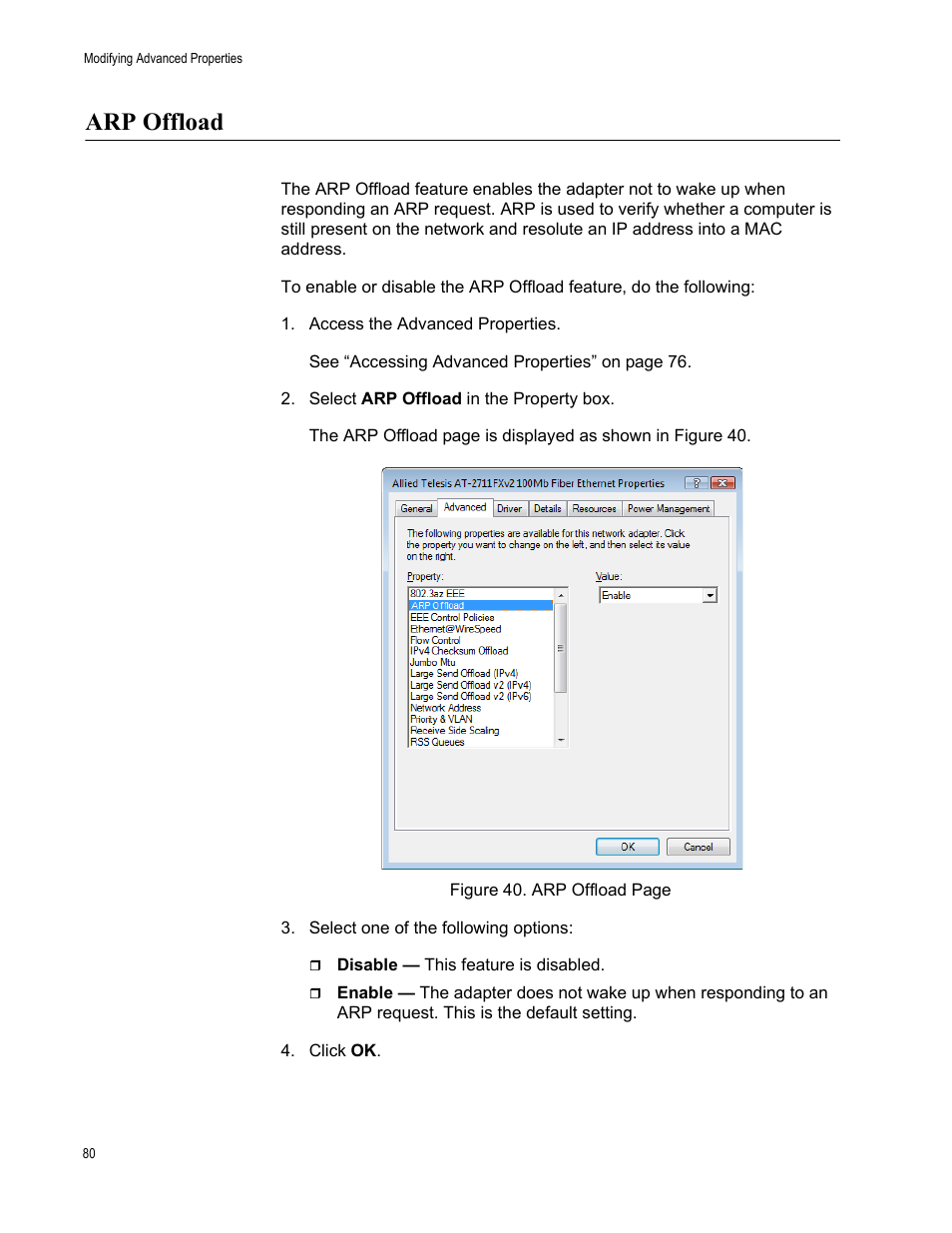 Arp offload | Allied Telesis AT-2711 Series Adapters User Manual | Page 80 / 136