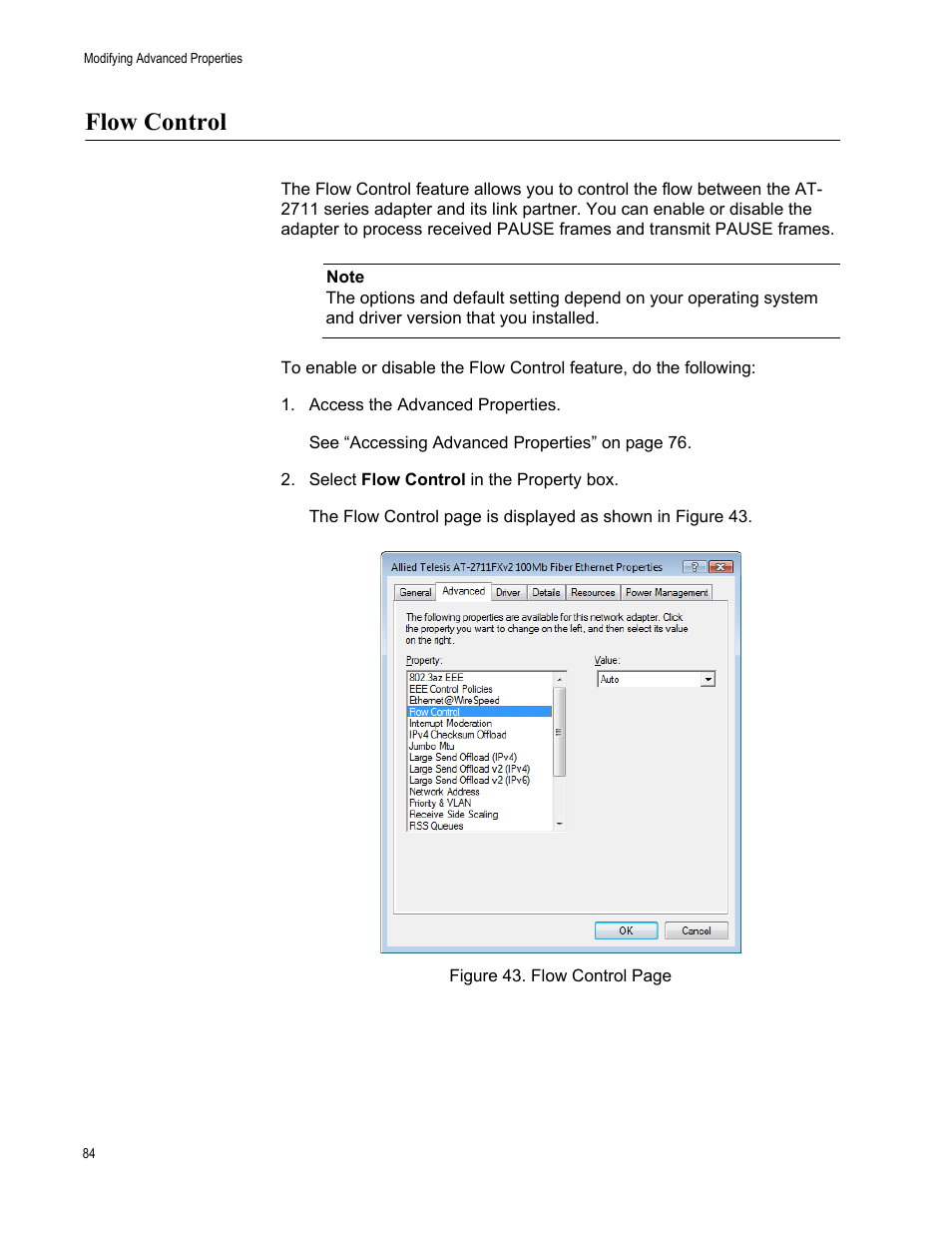 Flow control | Allied Telesis AT-2711 Series Adapters User Manual | Page 84 / 136