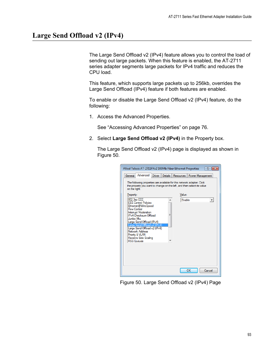Large send offload v2 (ipv4) | Allied Telesis AT-2711 Series Adapters User Manual | Page 93 / 136