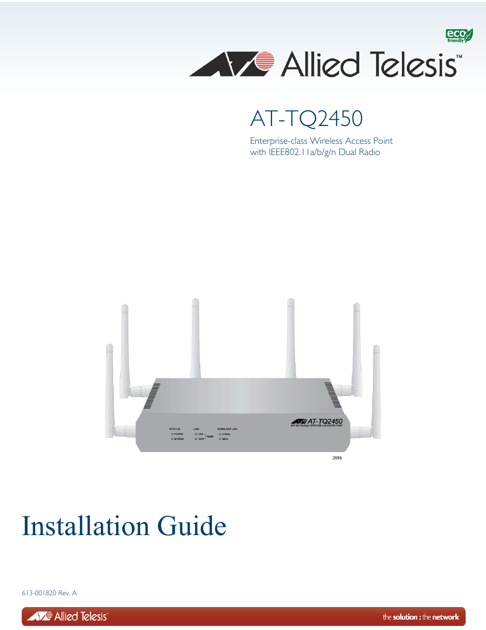 Allied Telesis AT-TQ2450 User Manual | 70 pages