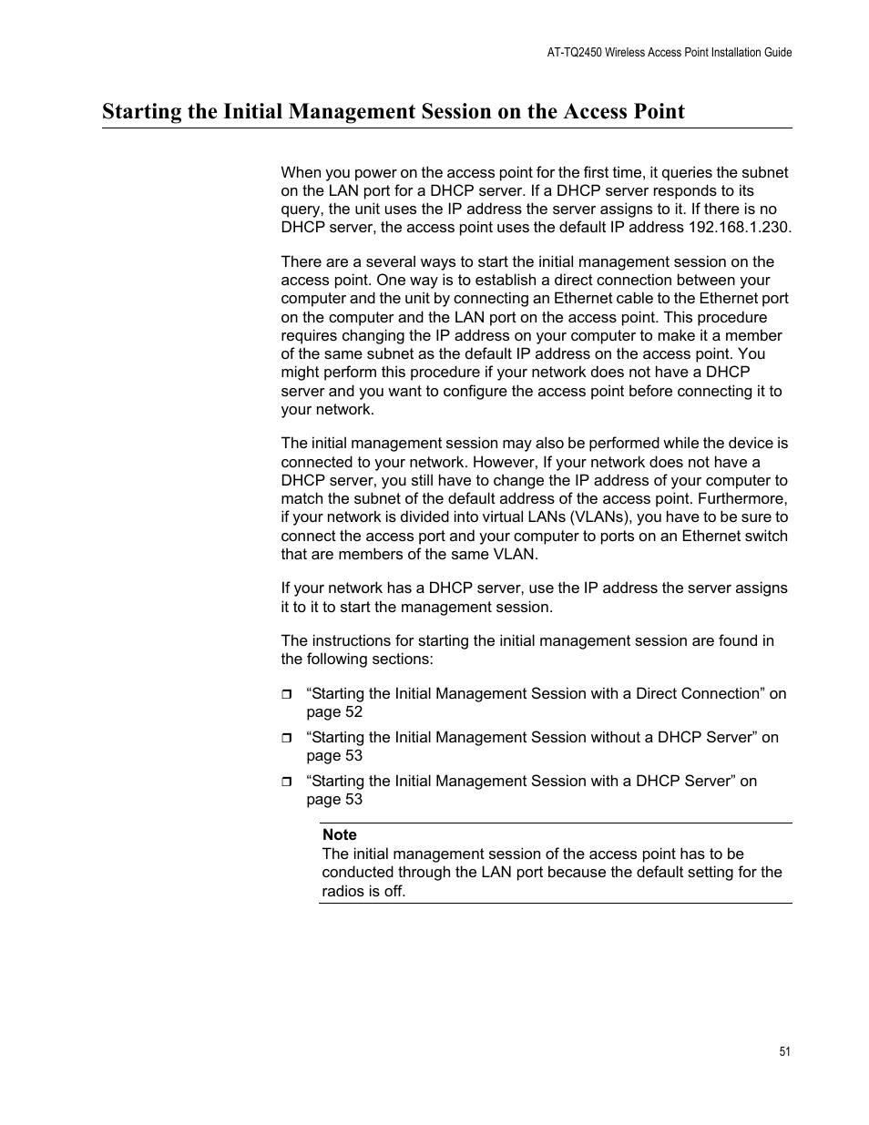 Allied Telesis AT-TQ2450 User Manual | Page 51 / 70
