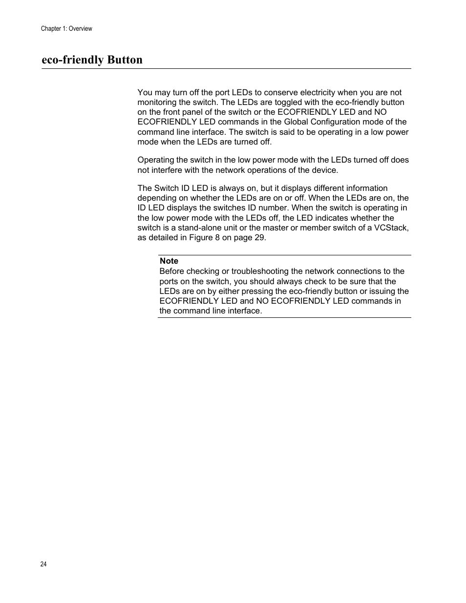 Eco-friendly button | Allied Telesis AT-x510DP-52GTX User Manual | Page 24 / 129