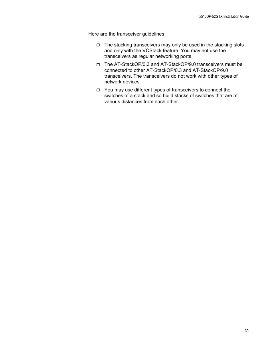 Allied Telesis AT-x510DP-52GTX User Manual | Page 39 / 129