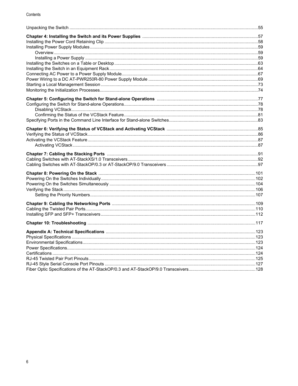 Allied Telesis AT-x510DP-52GTX User Manual | Page 6 / 129