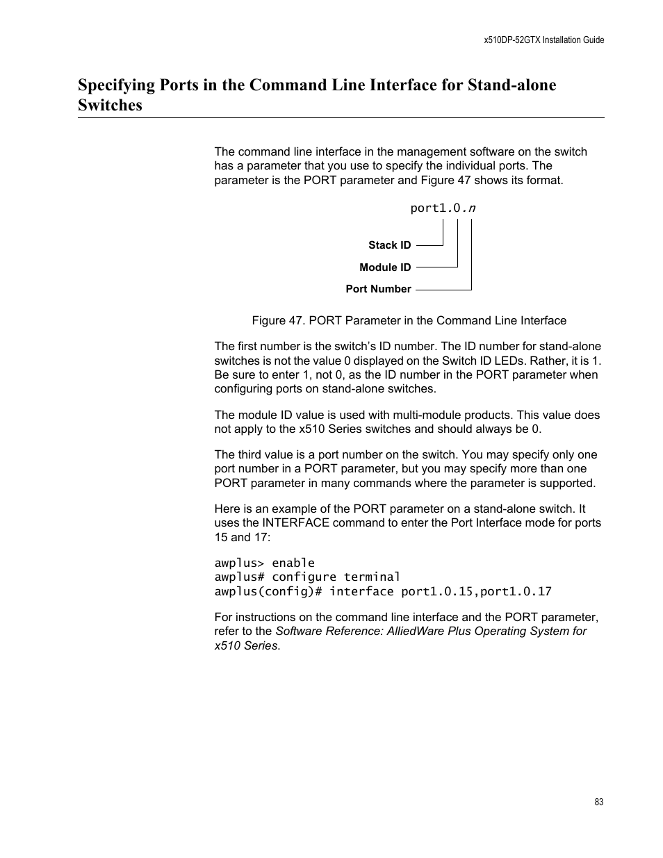 Allied Telesis AT-x510DP-52GTX User Manual | Page 83 / 129