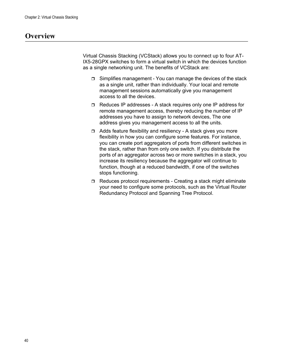Overview | Allied Telesis AT-IX5-28GPX User Manual | Page 40 / 129