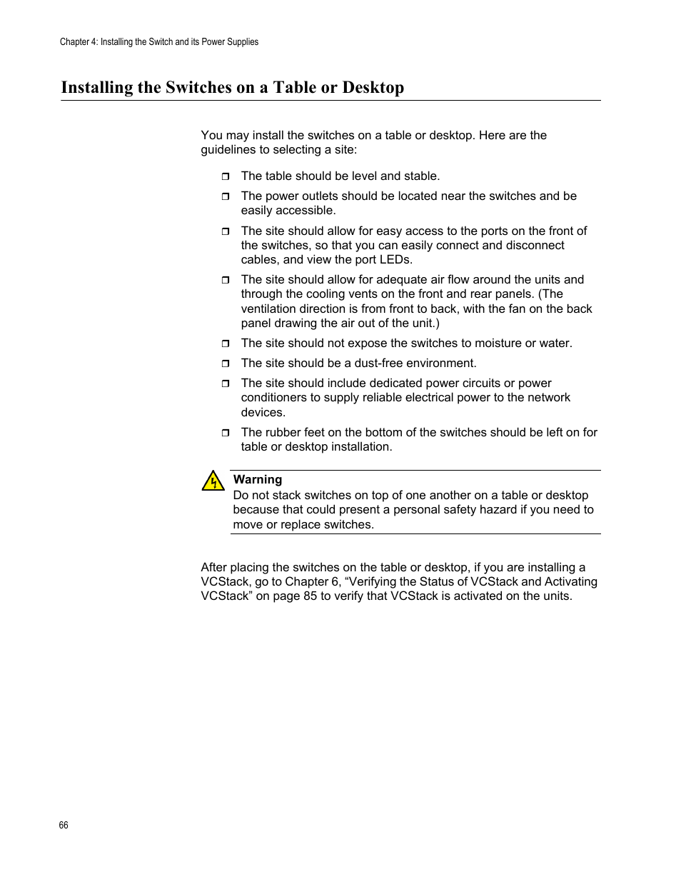 Installing the switches on a table or desktop | Allied Telesis AT-IX5-28GPX User Manual | Page 66 / 129