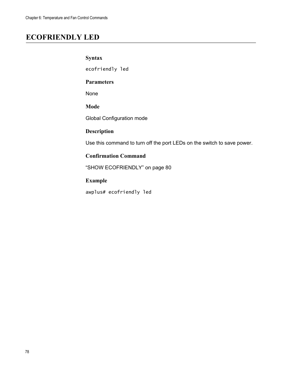 Ecofriendly led | Allied Telesis AT-9000 Series User Manual | Page 106 / 1480