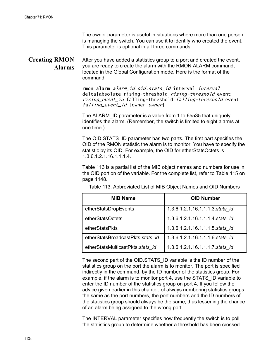 Creating rmon alarms, Creating rmon alarms 4 | Allied Telesis AT-9000 Series User Manual | Page 1162 / 1480