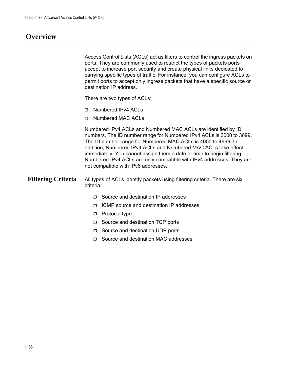 Overview, Filtering criteria, Overview 6 | Filtering criteria 6 | Allied Telesis AT-9000 Series User Manual | Page 1194 / 1480