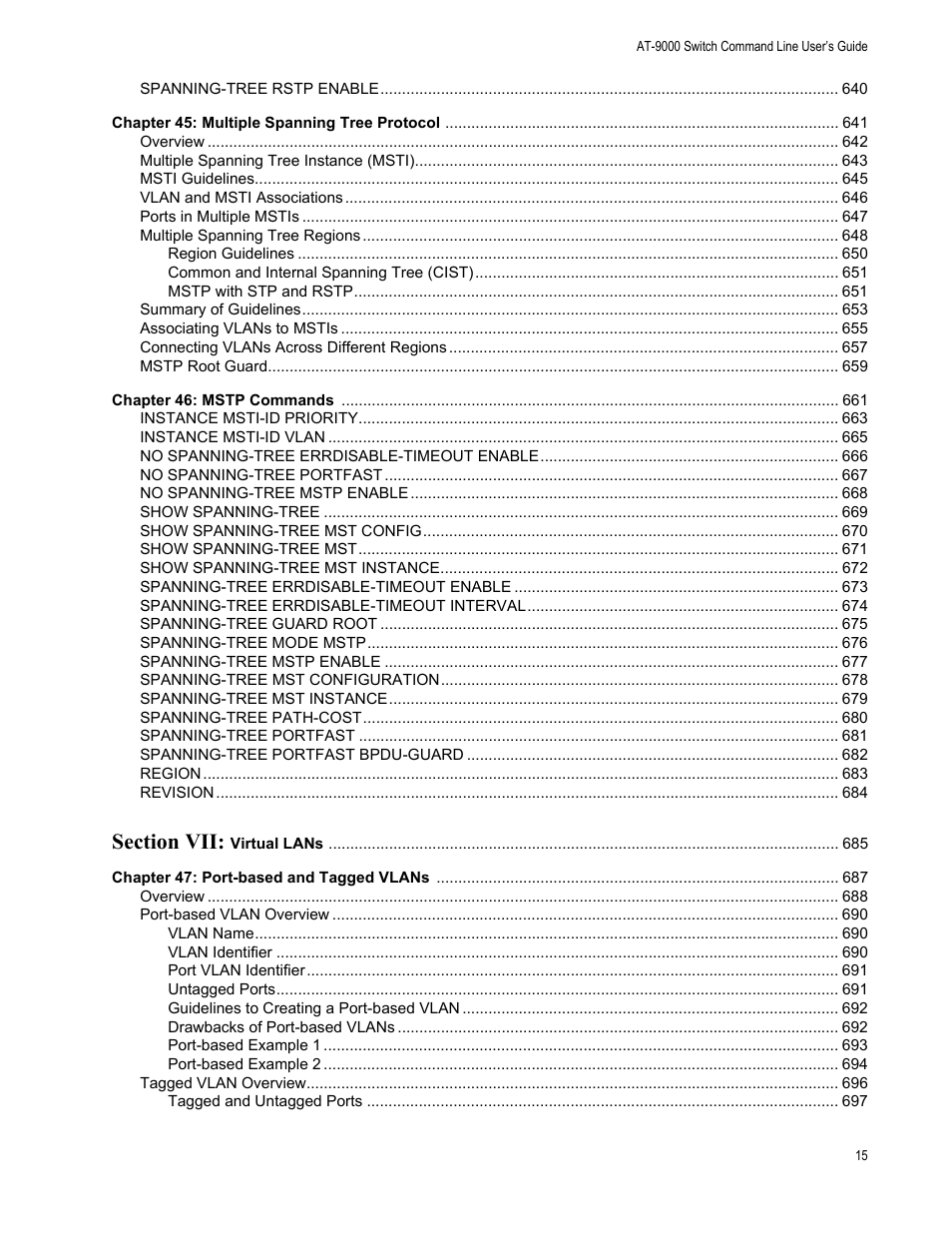 Allied Telesis AT-9000 Series User Manual | Page 15 / 1480