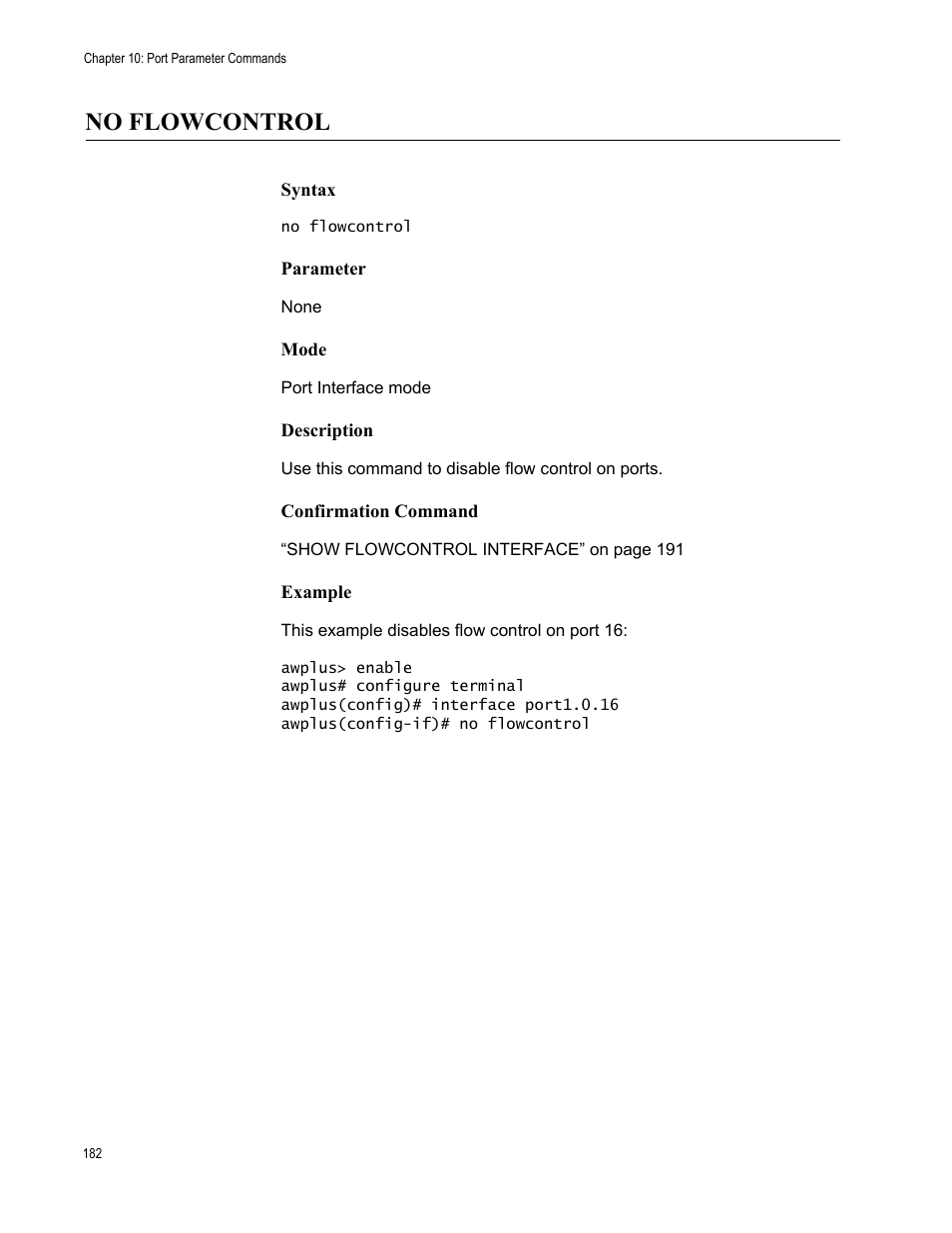 No flowcontrol | Allied Telesis AT-9000 Series User Manual | Page 210 / 1480