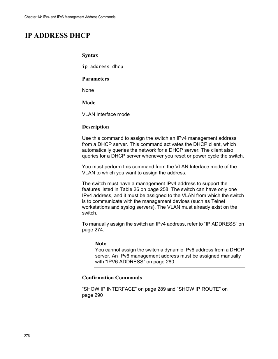 Ip address dhcp | Allied Telesis AT-9000 Series User Manual | Page 304 / 1480