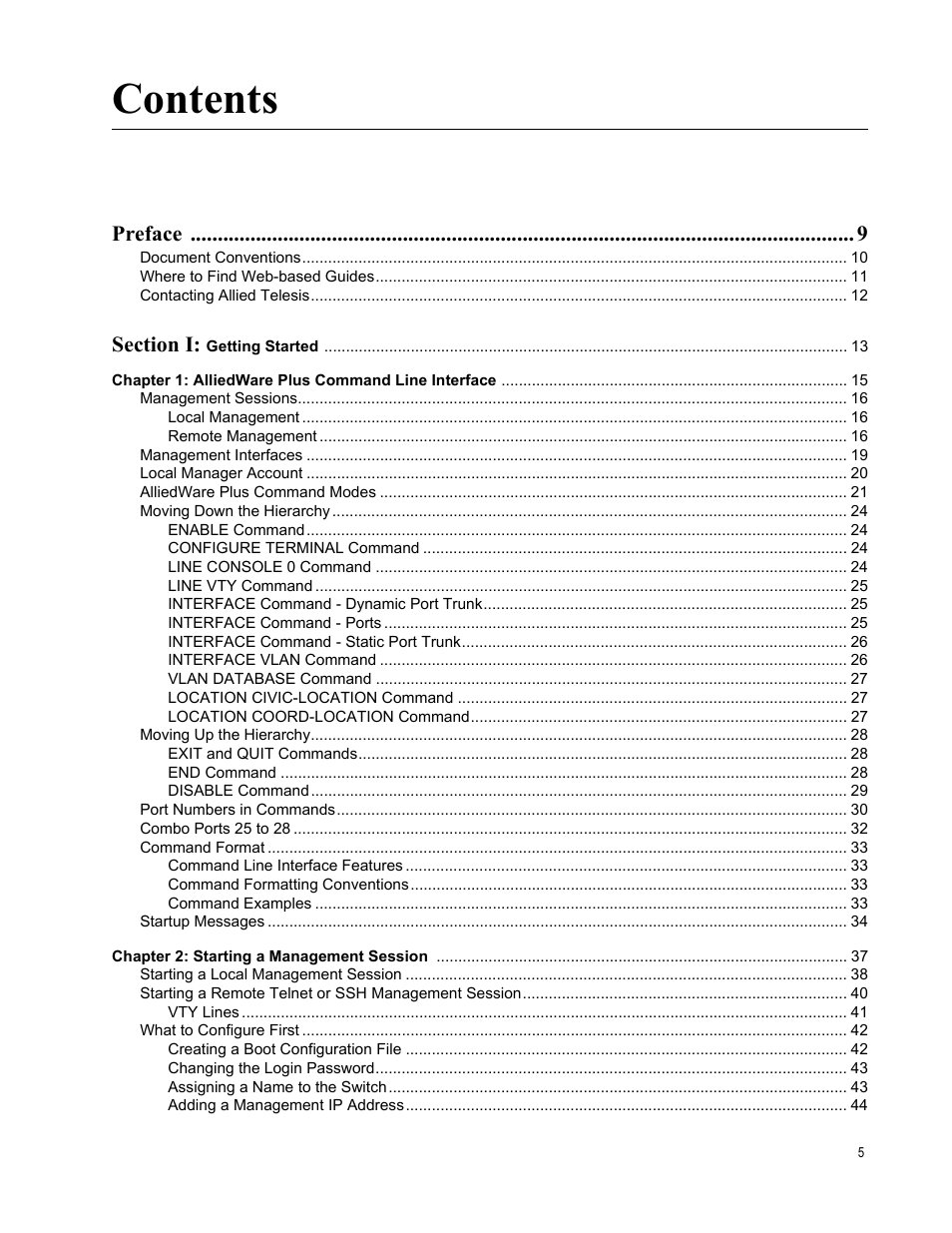 Allied Telesis AT-9000 Series User Manual | Page 5 / 1480