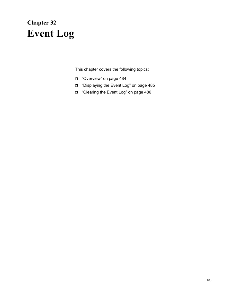 Chapter 32, Event log | Allied Telesis AT-9000 Series User Manual | Page 511 / 1480