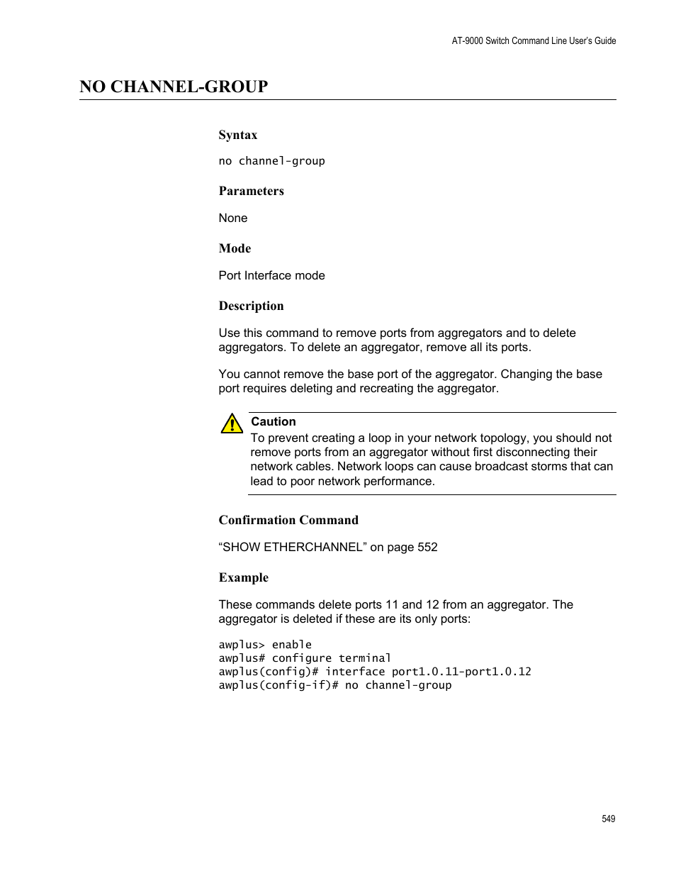 No channel-group | Allied Telesis AT-9000 Series User Manual | Page 577 / 1480