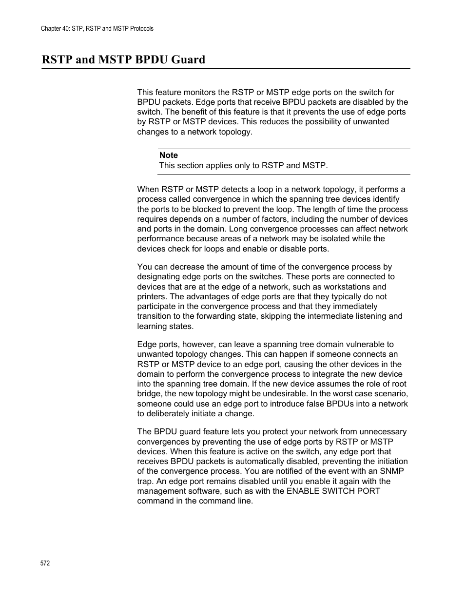 Rstp and mstp bpdu guard | Allied Telesis AT-9000 Series User Manual | Page 600 / 1480