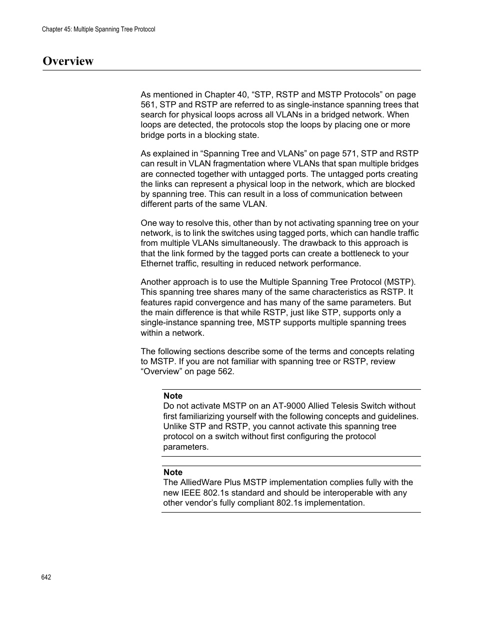 Overview | Allied Telesis AT-9000 Series User Manual | Page 670 / 1480