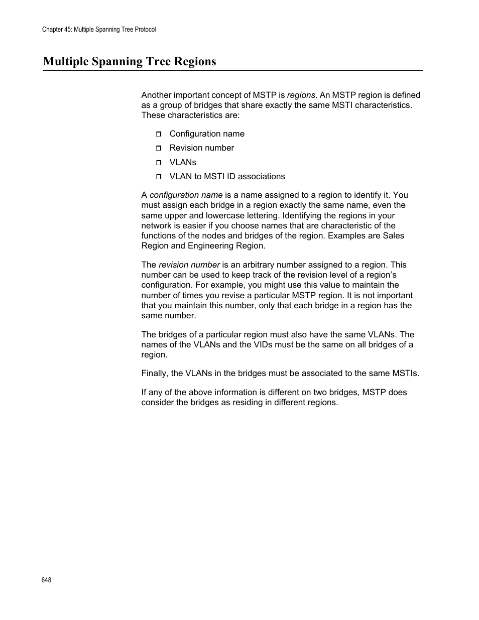 Multiple spanning tree regions | Allied Telesis AT-9000 Series User Manual | Page 676 / 1480