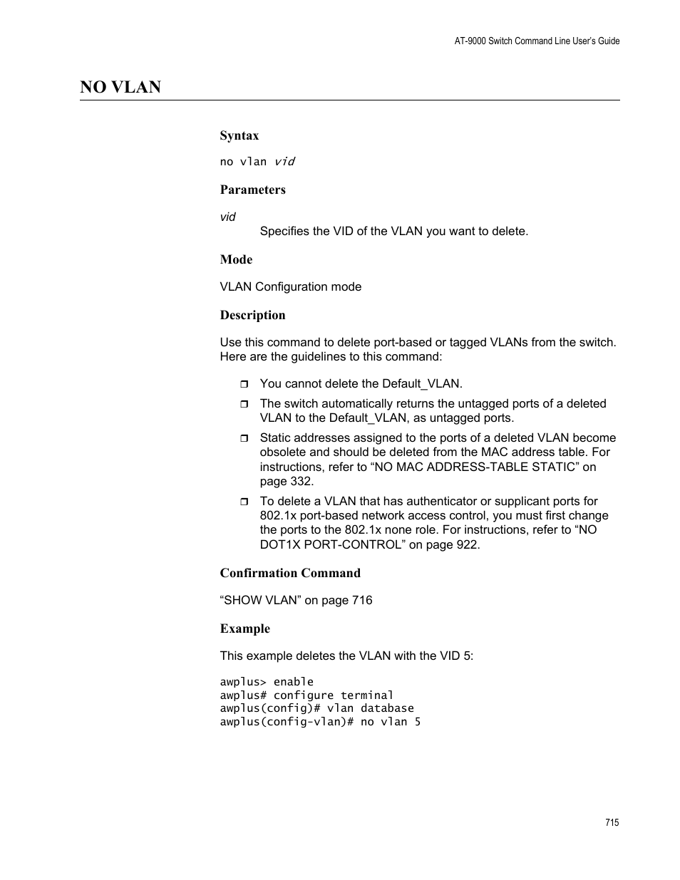 No vlan | Allied Telesis AT-9000 Series User Manual | Page 743 / 1480