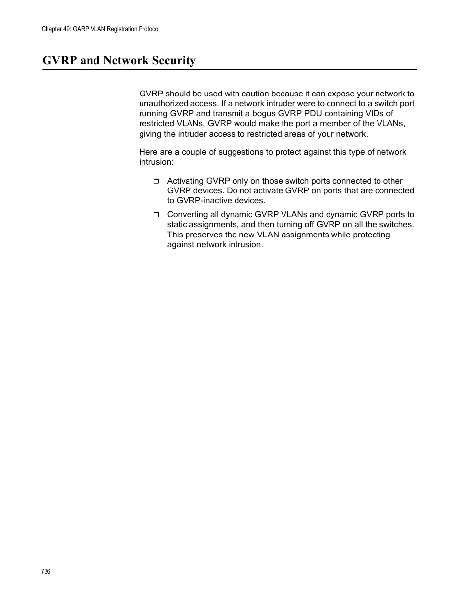 Gvrp and network security | Allied Telesis AT-9000 Series User Manual | Page 764 / 1480