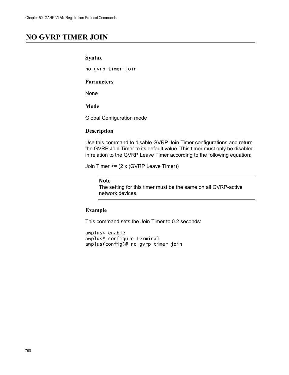 No gvrp timer join | Allied Telesis AT-9000 Series User Manual | Page 788 / 1480