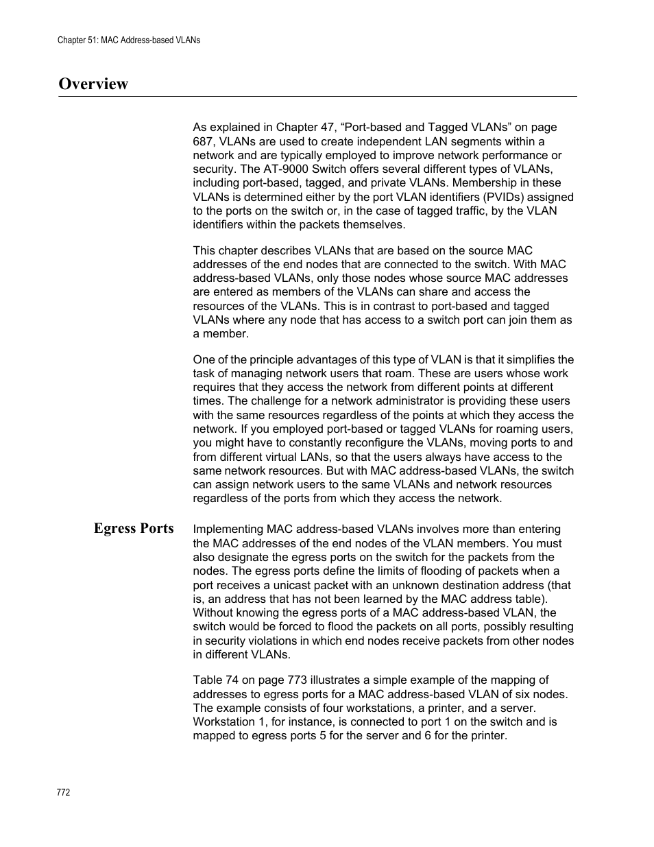 Overview, Egress ports | Allied Telesis AT-9000 Series User Manual | Page 800 / 1480