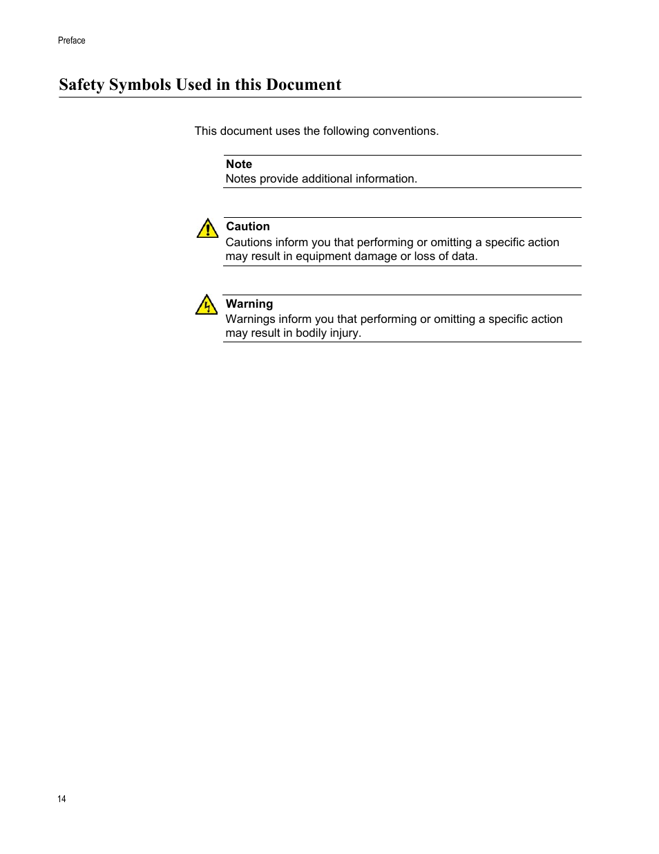 Safety symbols used in this document | Allied Telesis AT-TQ3600 User Manual | Page 14 / 70