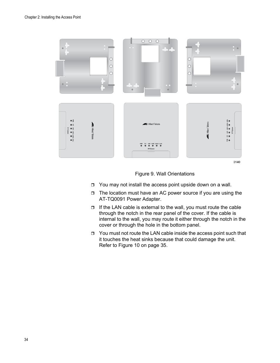 Figure 9: wall orientations | Allied Telesis AT-TQ3600 User Manual | Page 34 / 70