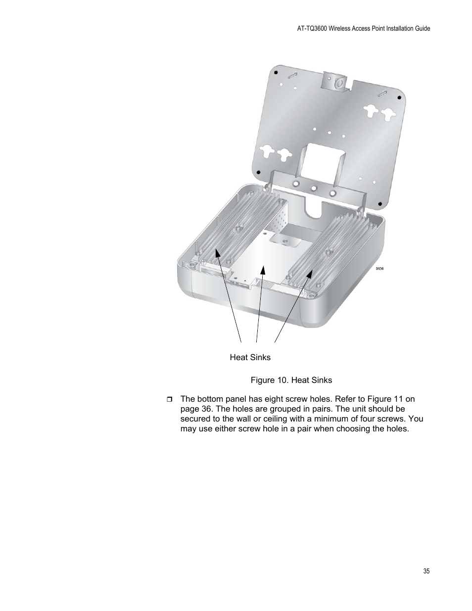 Figure 10: heat sinks | Allied Telesis AT-TQ3600 User Manual | Page 35 / 70