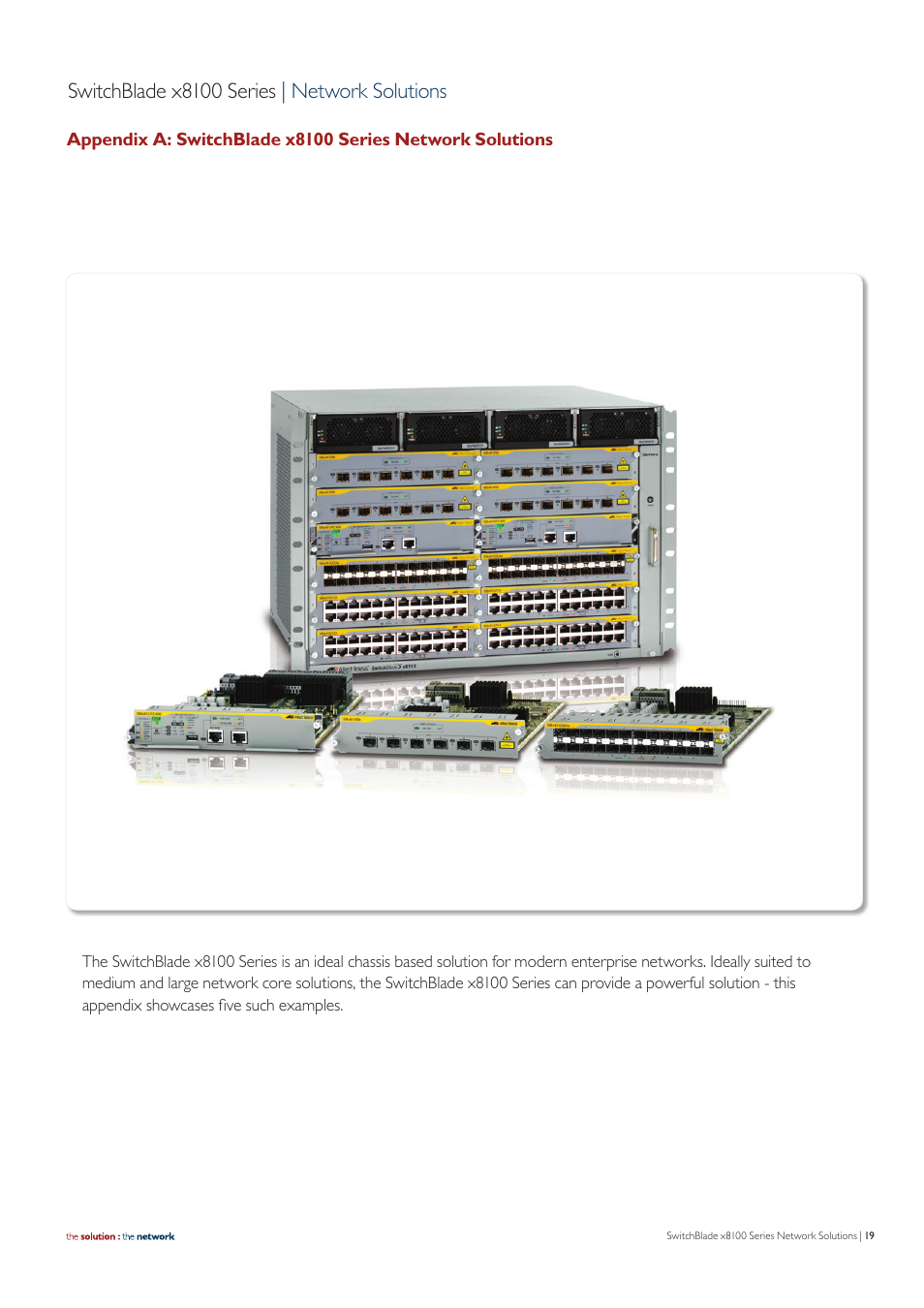Switchblade x8100 series | network solutions | Allied Telesis SwitchBlade x8100 Series User Manual | Page 19 / 25